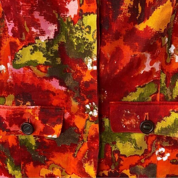 Chico’s Floral Print Button Down Blazer Jacket Sz 0 - Picture 4 of 11